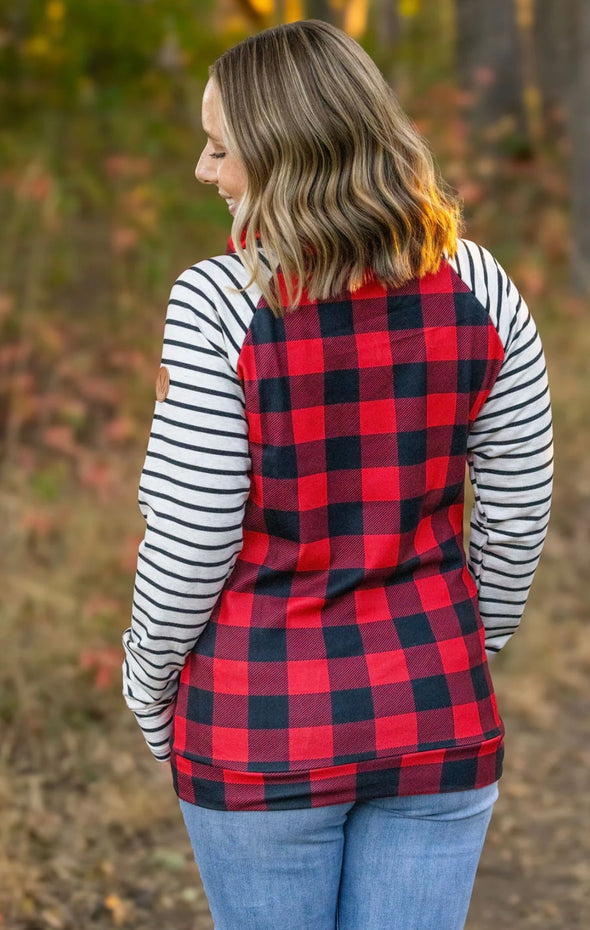 Buffalo Plaid & Stripes Zip Cowl