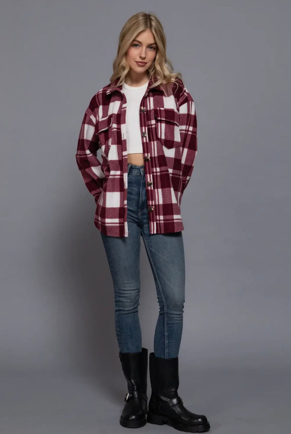 Fiona Fleece Shacket in Multi