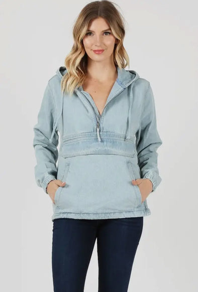 Unexpected Turn Denim Jacket w/ Hood