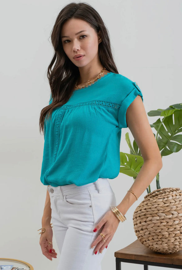 Teal Tanesha Top