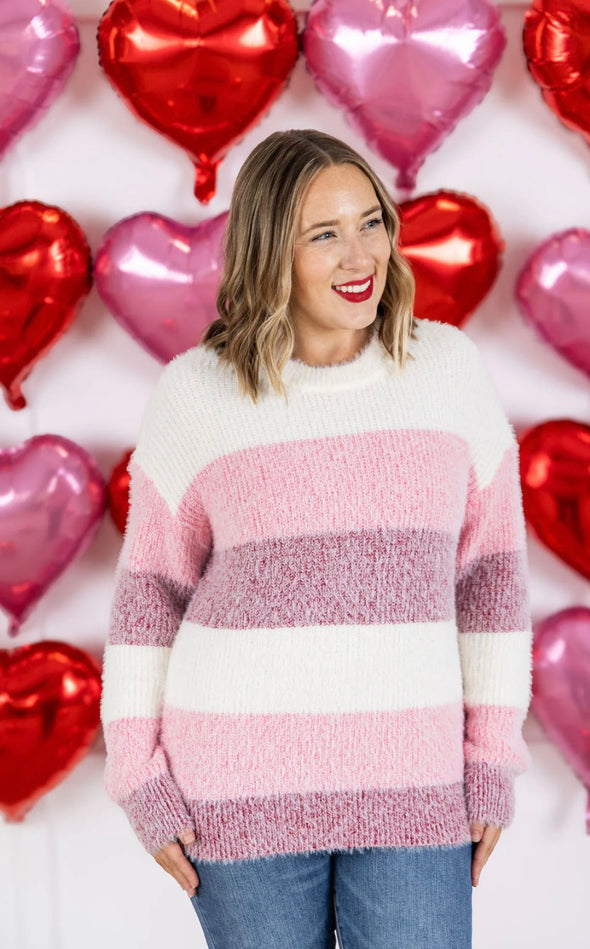 Be Mine Cozy Block Sweater