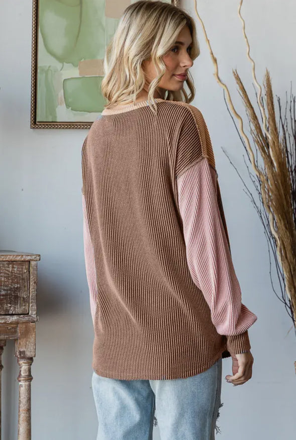 Fall is Calling Colorblock Top