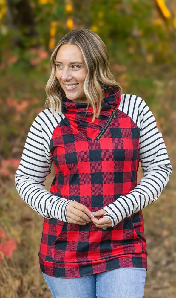 Buffalo Plaid & Stripes Zip Cowl