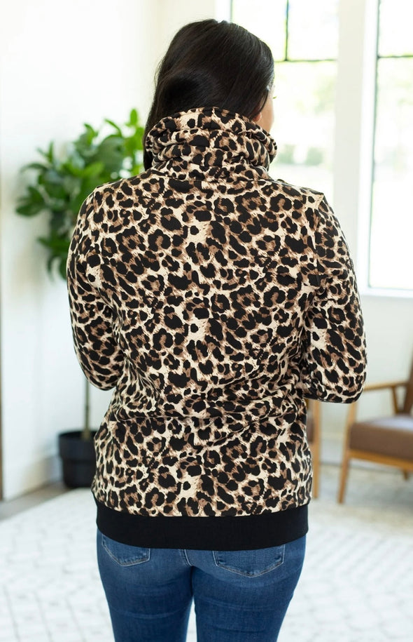 Luxe Leopard Quinn Zip Up Cowl by MM