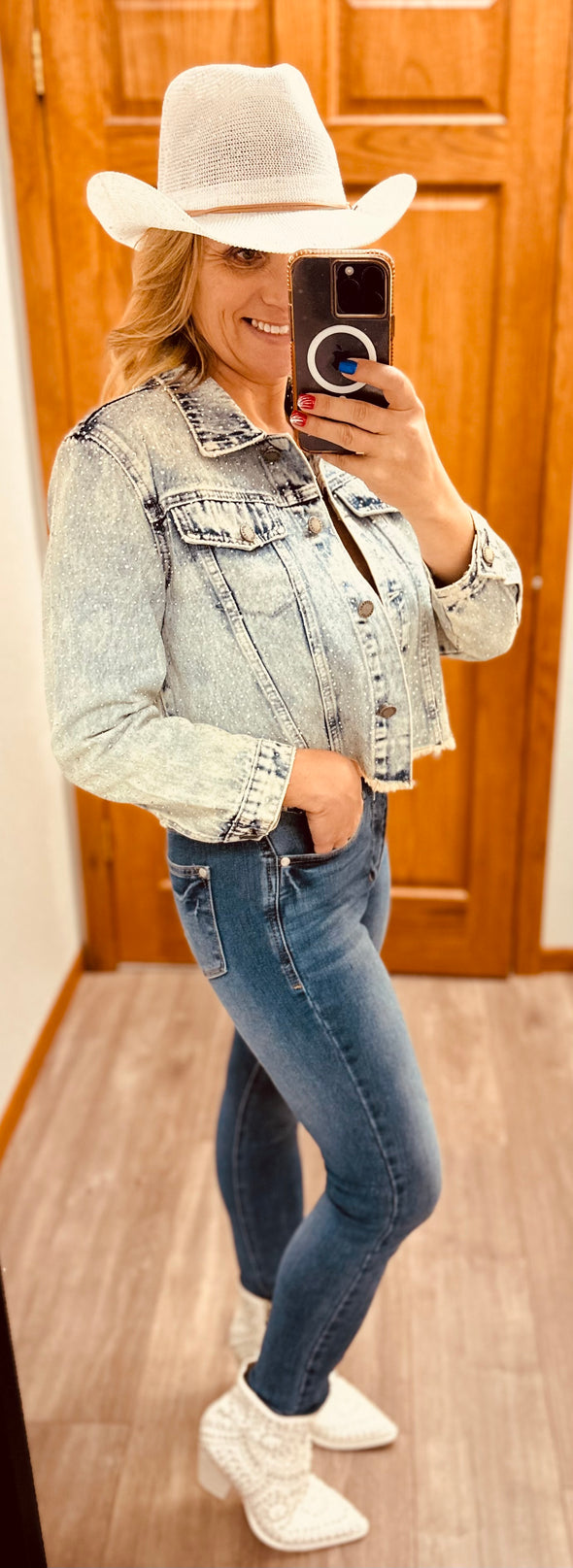 The Shania Sprinkle Rhinestone Denim Jacket