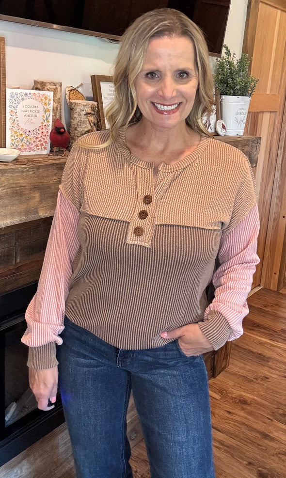 Fall is Calling Colorblock Top