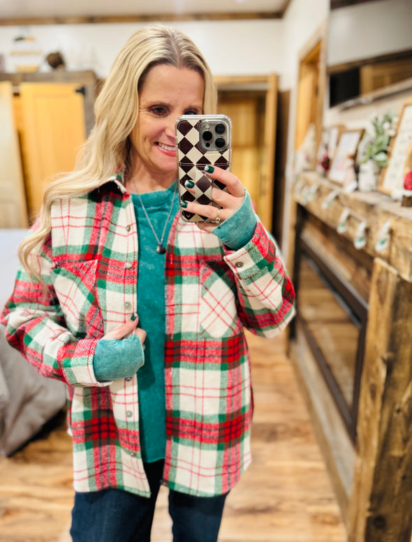 Comfort & Joy Plaid Shacket