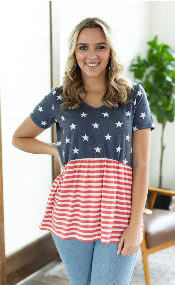 Sarah Stars & Stripes Top by MM
