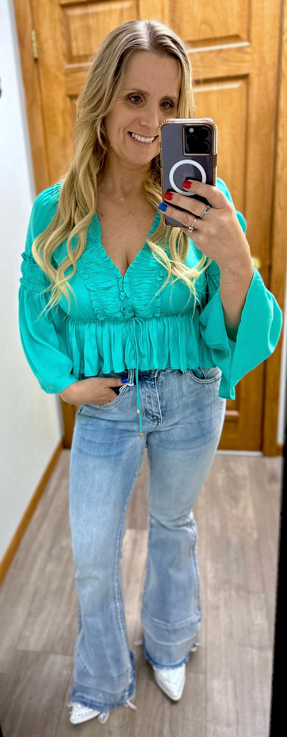 Tessa Turquoise Top