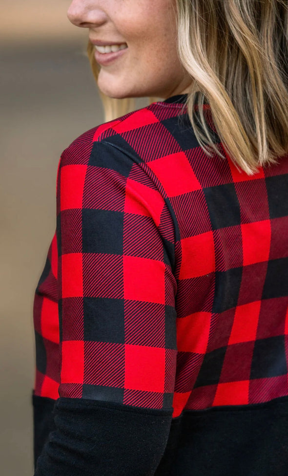 Natalie Pullover in Buffalo Plaid