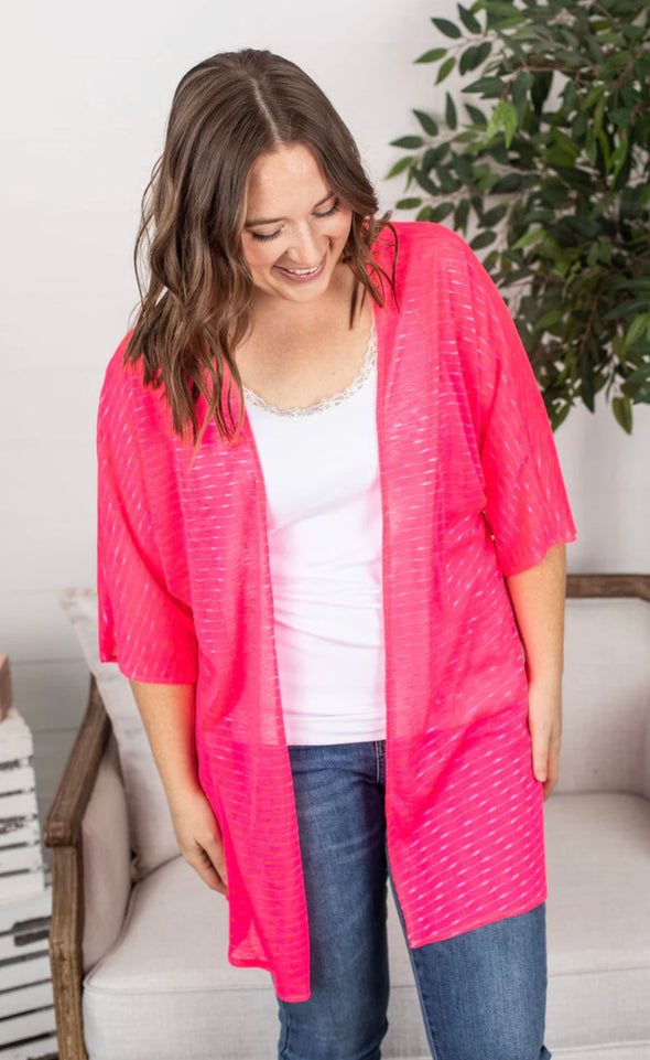 Hot Pink Cover Up Kimono