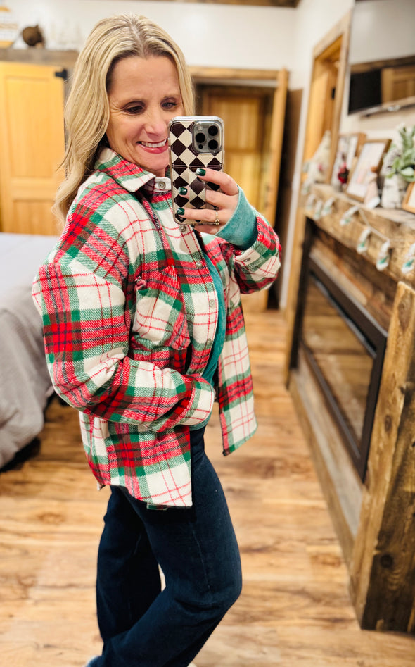 Comfort & Joy Plaid Shacket