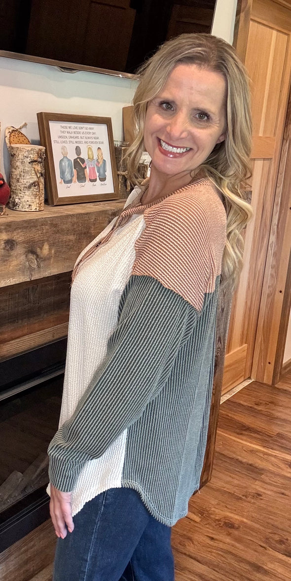 Ready For Fall Colorblock Top