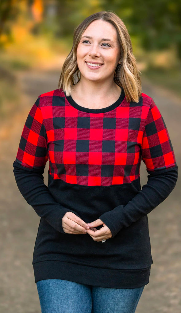 Natalie Pullover in Buffalo Plaid