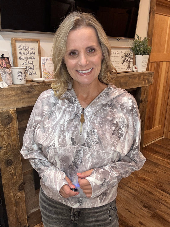 Grey Camo Quarter Zip