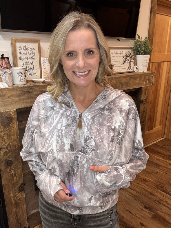 Grey Camo Quarter Zip