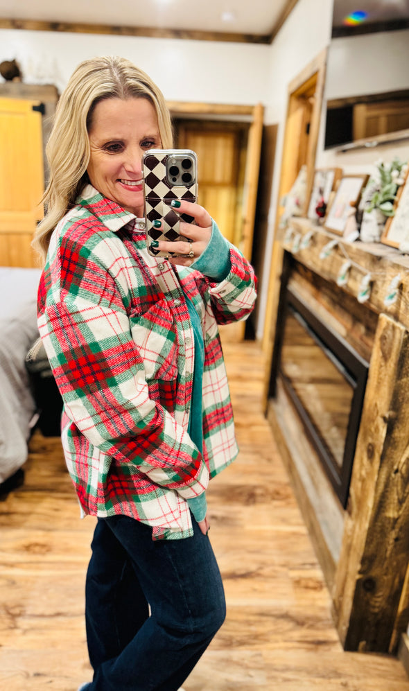 Comfort & Joy Plaid Shacket