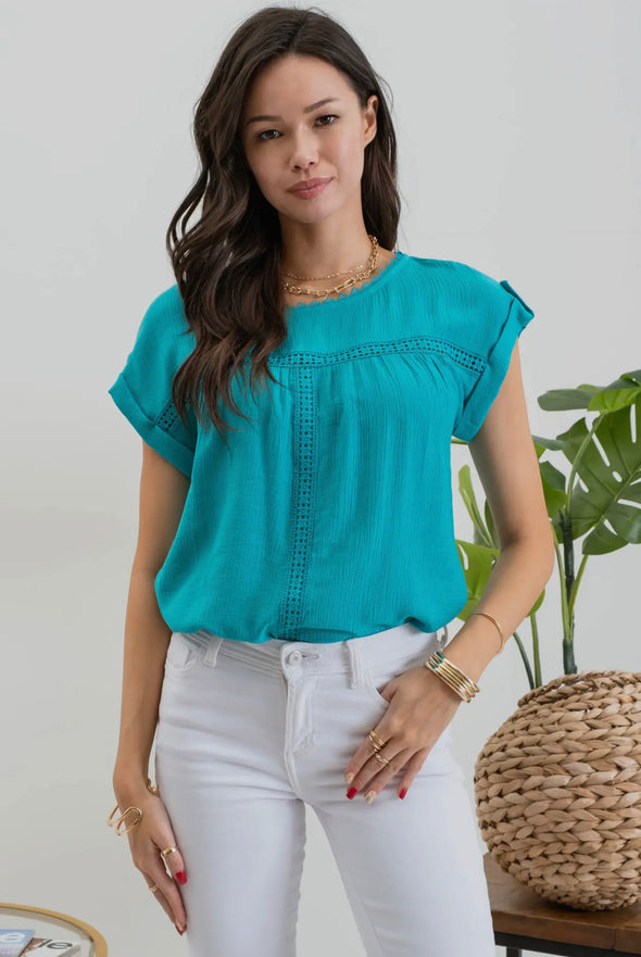 Teal Tanesha Top