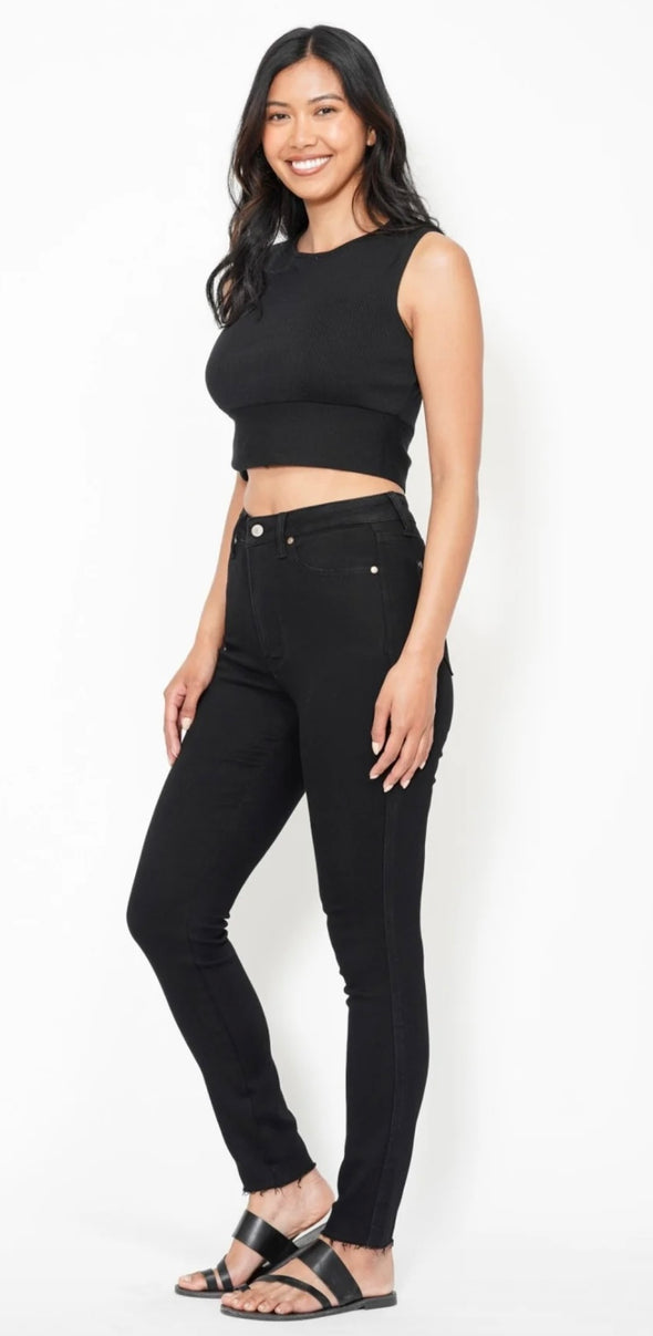 Trouble w/ a Capital T Tummy Control Jeans by Judy Blue