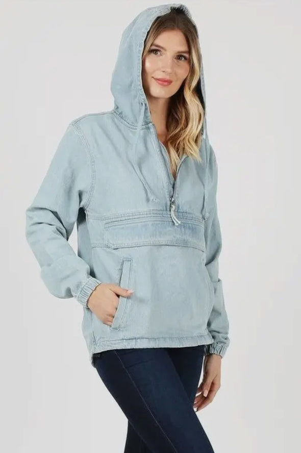 Unexpected Turn Denim Jacket w/ Hood