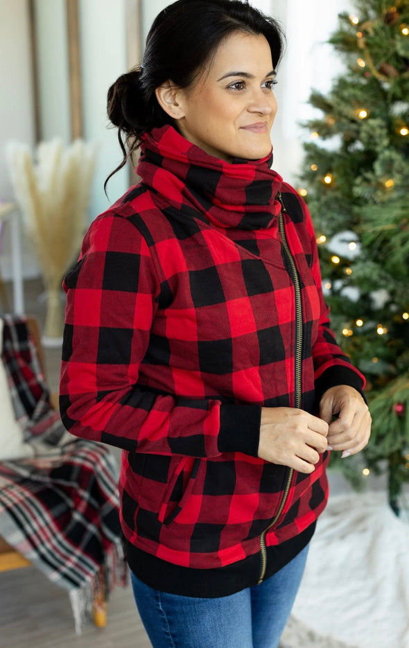 Buffalo Plaid Quinn Zip Up Cowl by MM