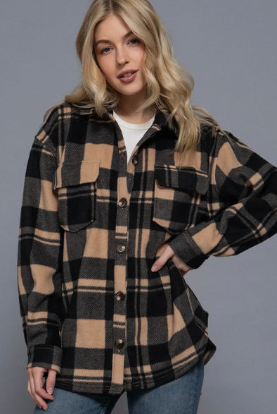 Fiona Fleece Shacket in Multi