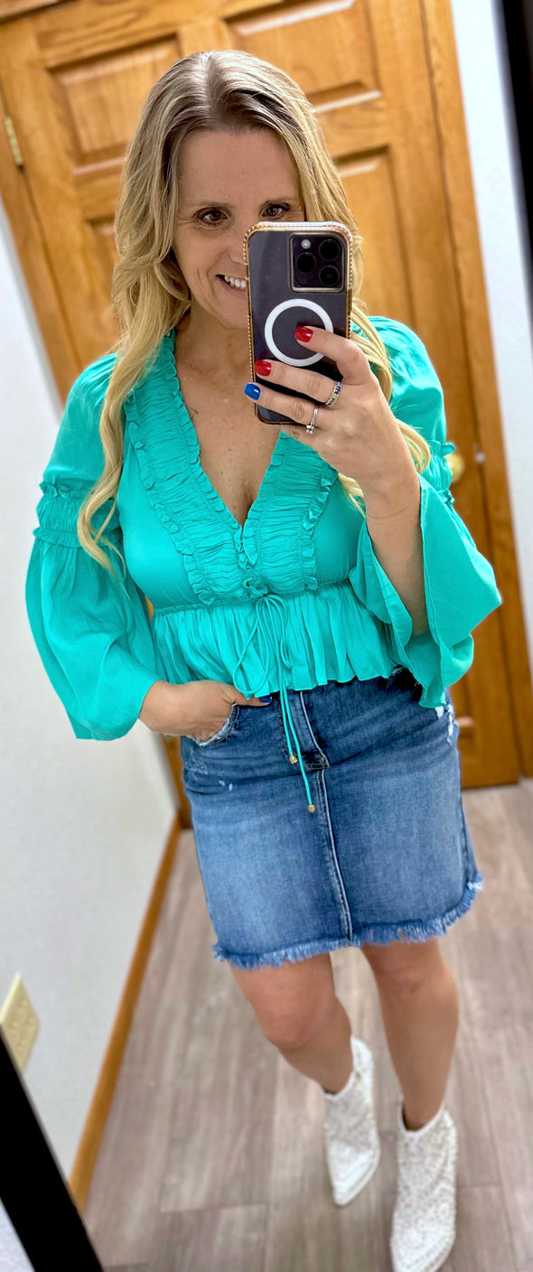 Tessa Turquoise Top