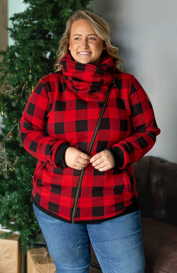 Buffalo Plaid Quinn Zip Up Cowl by MM