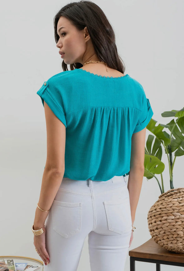 Teal Tanesha Top