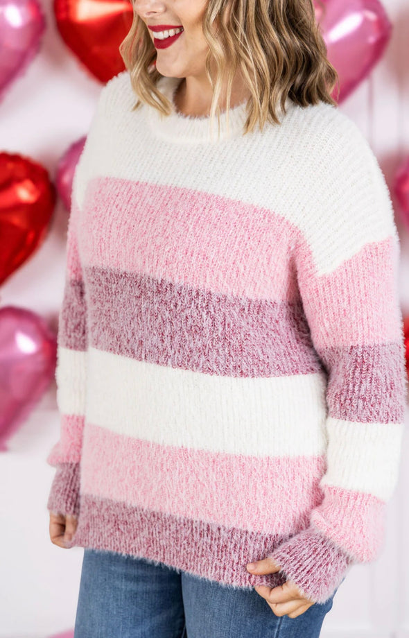 Be Mine Cozy Block Sweater