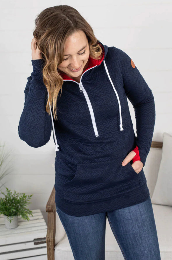 Patriot Blue 1/2 Zip Hoodie