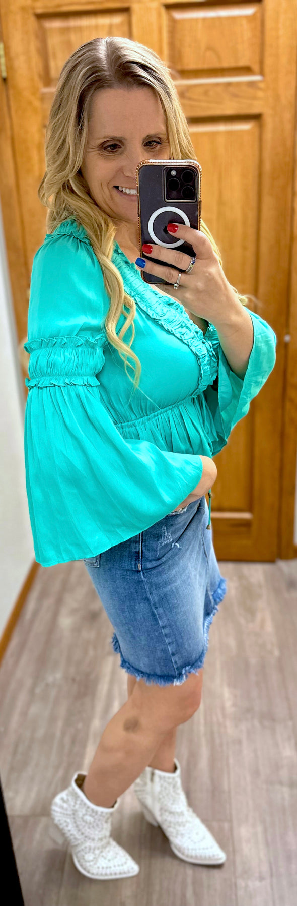 Tessa Turquoise Top