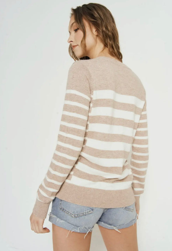 Tori Tan Striped Sweater