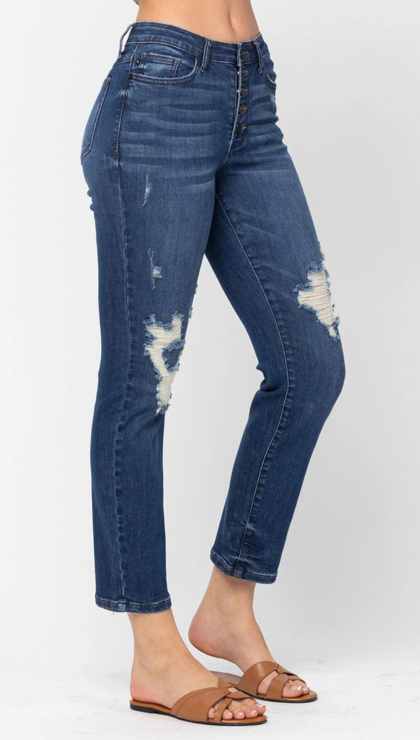 Bree Buttonfly Boyfriend Jeans by JudyBlue