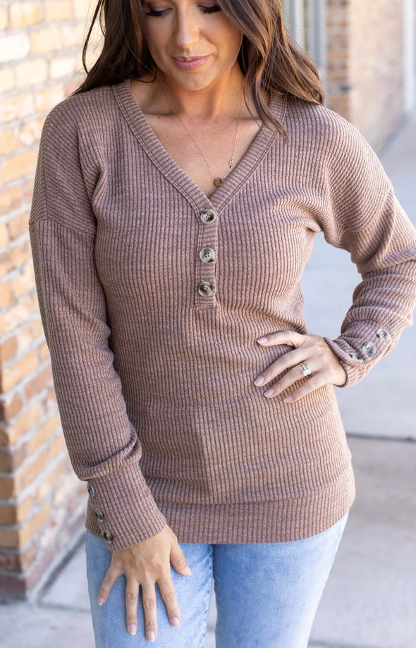 Brittney Button Up Sweater in Multi