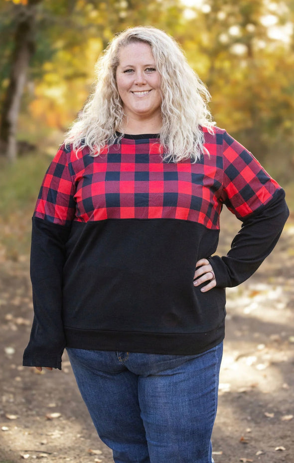 Natalie Pullover in Buffalo Plaid