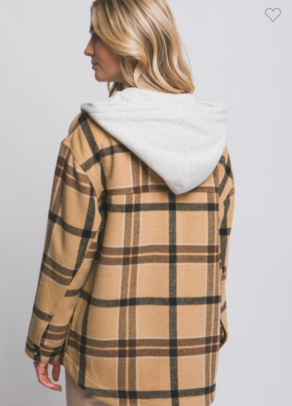 Hattie Hooded Shacket in Multi