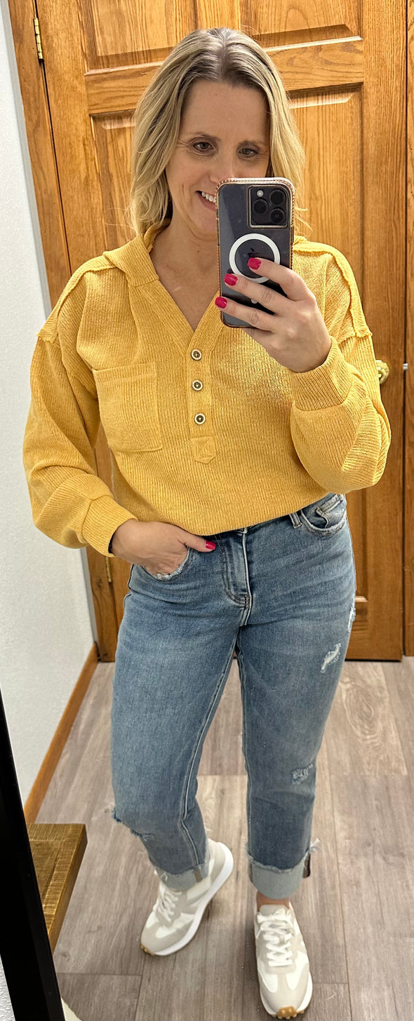 Button Up Bridgette Sweater in Multi