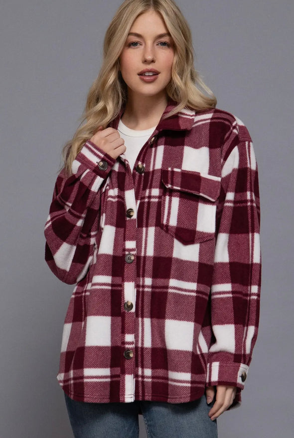 Fiona Fleece Shacket in Multi