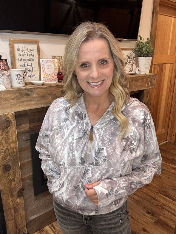 Grey Camo Quarter Zip