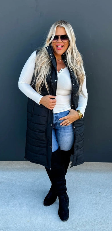 Kendall Long Puffer Vest in Multi