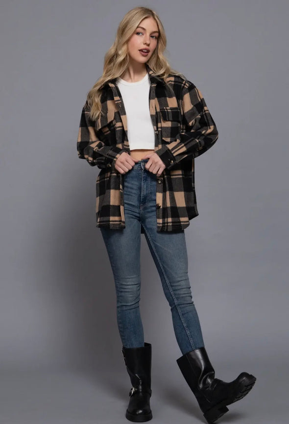 Fiona Fleece Shacket in Multi