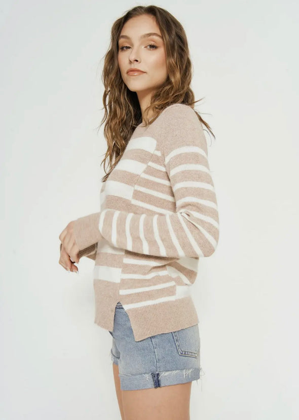 Tori Tan Striped Sweater