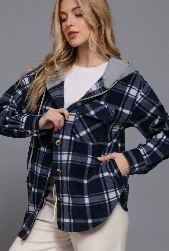 Hooded Harlee Shacket in Multi