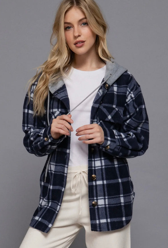 Hooded Harlee Shacket in Multi