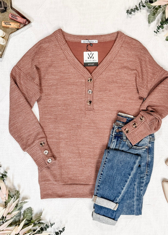 Brittney Button Up Sweater in Multi