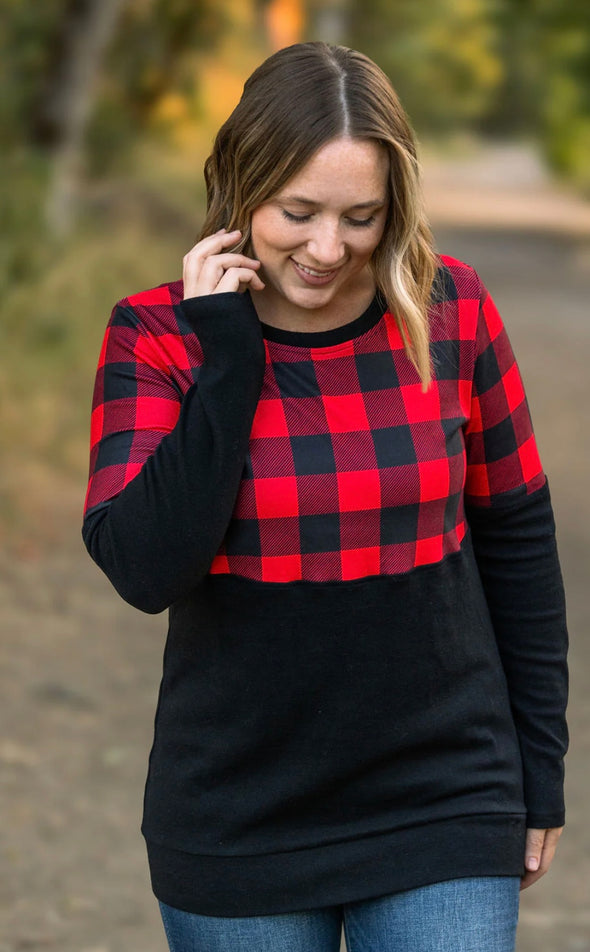 Natalie Pullover in Buffalo Plaid