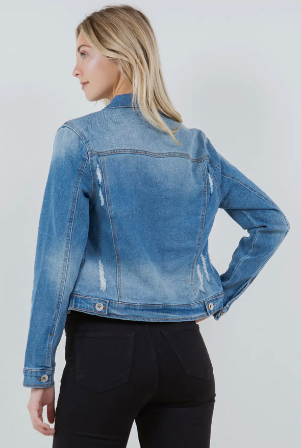 Don’t Dare Me Destructed Denim Jacket