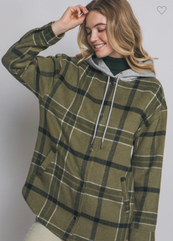 Hattie Hooded Shacket in Multi