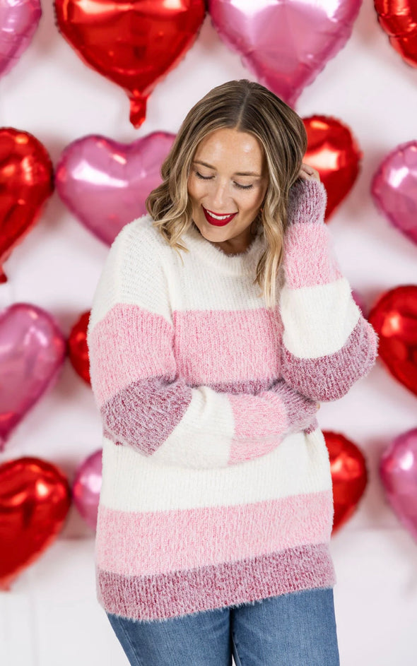 Be Mine Cozy Block Sweater